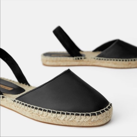 NWT’s Zara Black Sling Back Espadrille 7.5 38 - Picture 2 of 5